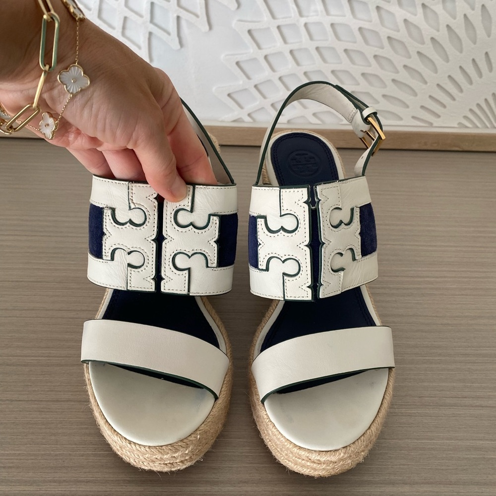 Tory Burch  wedge espadrilles, size 6! Excellent condition. Leather/ suede - Picture 5 of 7